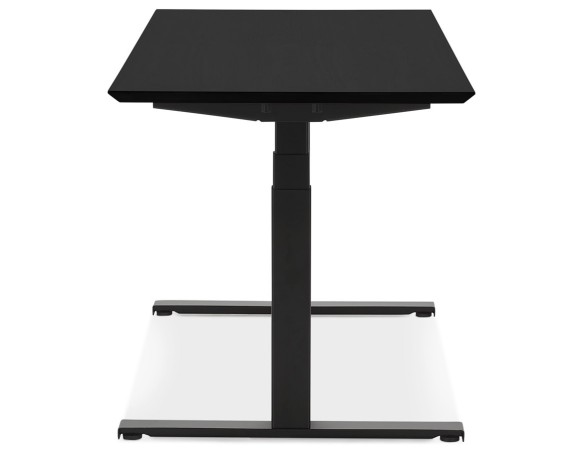 Bureau assis-debout électrique BIONIKavec plateau en bois et métal noir - 180x90 cm