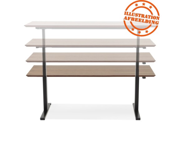 Bureau assis-debout électrique BIONIKavec plateau en bois et métal noir - 180x90 cm