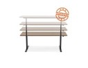 Bureau assis-debout électrique BIONIKavec plateau en bois et métal noir - 180x90 cm