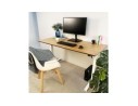 Bureau assis-debout électrique BIONIKavec plateau en bois et métal noir - 180x90 cm