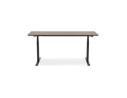 Bureau assis-debout électrique BIONIKavec plateau en bois finition Noyer et pied en métal noir - 180x90 cm