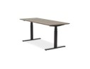 Bureau assis-debout électrique BIONIKavec plateau en bois finition Noyer et pied en métal noir - 180x90 cm