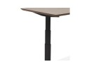 Bureau assis-debout électrique BIONIKavec plateau en bois finition Noyer et pied en métal noir - 180x90 cm