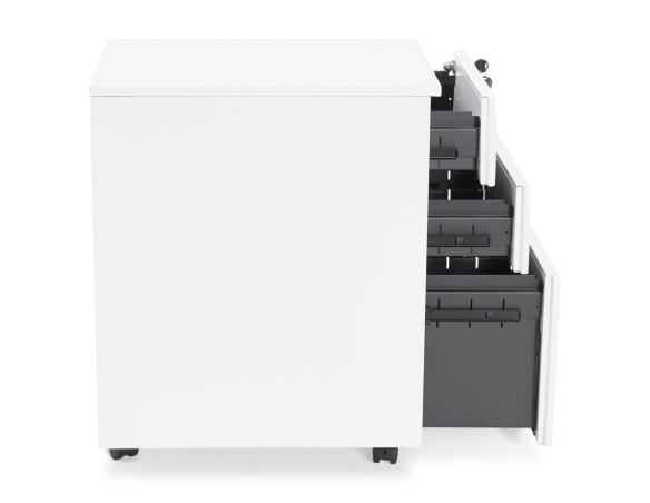 Caisson de rangement DALI blanc à tiroirs pour bureau