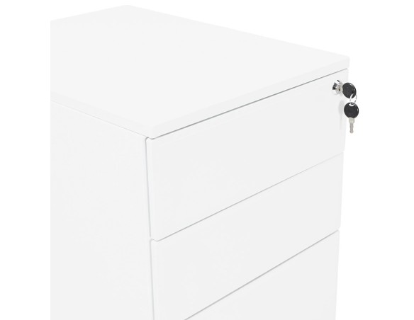 Caisson de rangement DALI blanc à tiroirs pour bureau