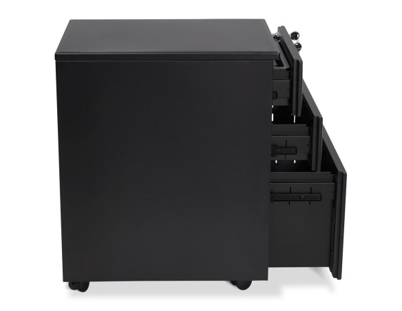 Caisson de rangement DALI noir à tiroirs pour bureau