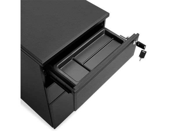 Caisson de rangement DALI noir à tiroirs pour bureau