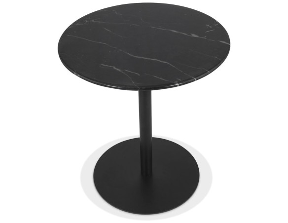 Table dappoint en marbre STONE ronde noire