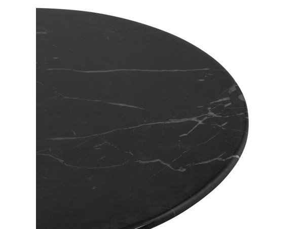 Table dappoint en marbre STONE ronde noire