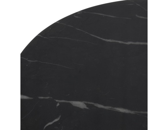 Table dappoint en marbre STONE ronde noire