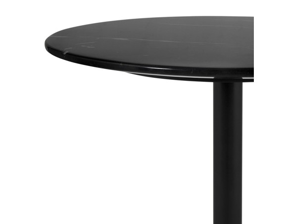 Table dappoint en marbre STONE ronde noire