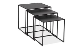 CT00850BLBL 5420072082509 Set de 3 tables gigognes emboîtables BAGGY en bois et métal noir