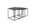 Set de 3 tables gigognes emboîtables BAGGY en bois et métal noir