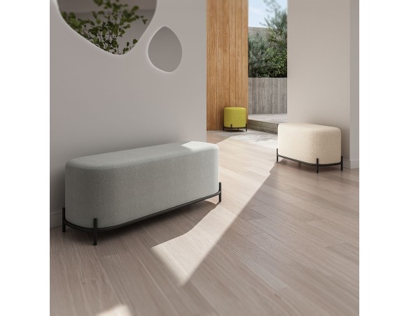 Pouf ORSO ONE en tissu bouloché beige