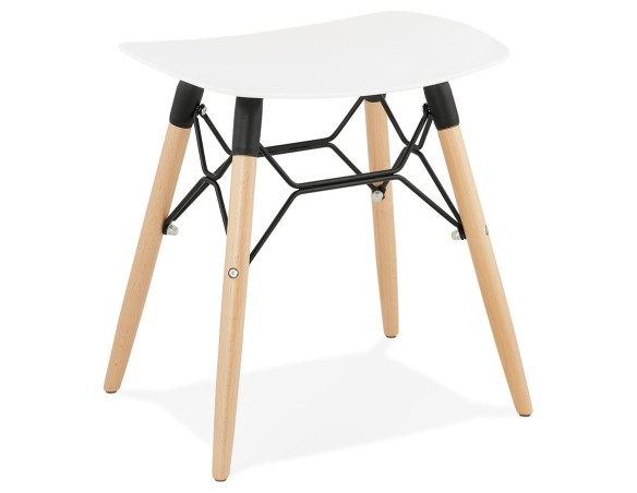 BS02210WH 5420072058818 Tabouret bas design ALADIN blanc style scandinave
