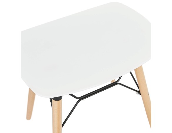 Tabouret bas design ALADIN blanc style scandinave
