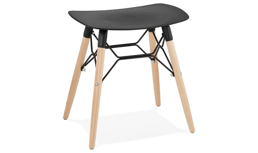 BS02220BL 5420072058832 Tabouret bas design ALADIN noir style scandinave