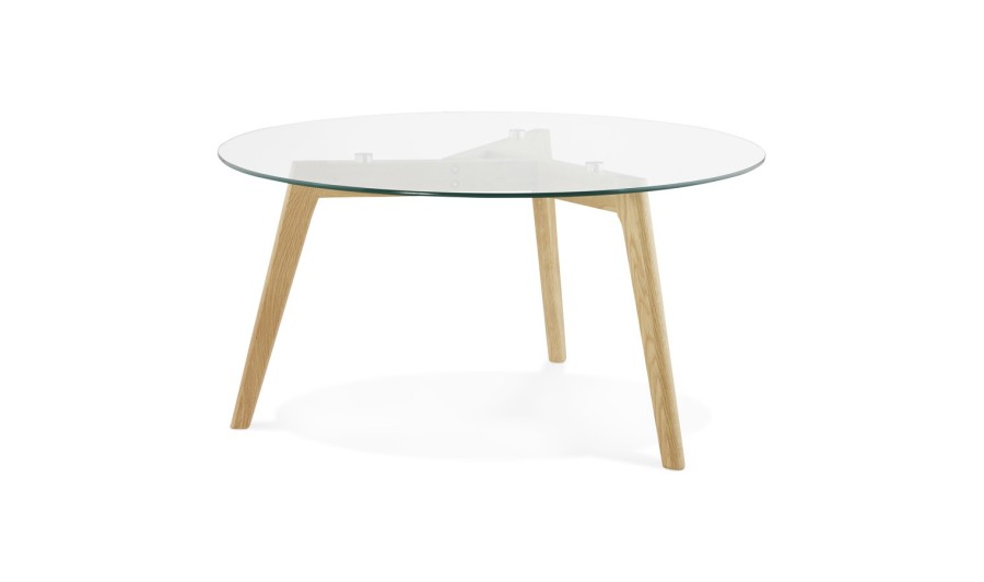 CT00390CL 5420072036779 Table basse de salon ronde GLAZY en verre