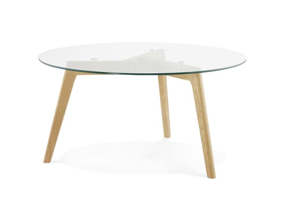 CT00390CL 5420072036779 Table basse de salon ronde GLAZY en verre