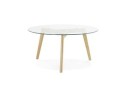 Table basse de salon ronde GLAZY en verre