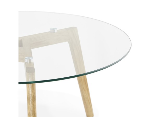 Table basse de salon ronde GLAZY en verre