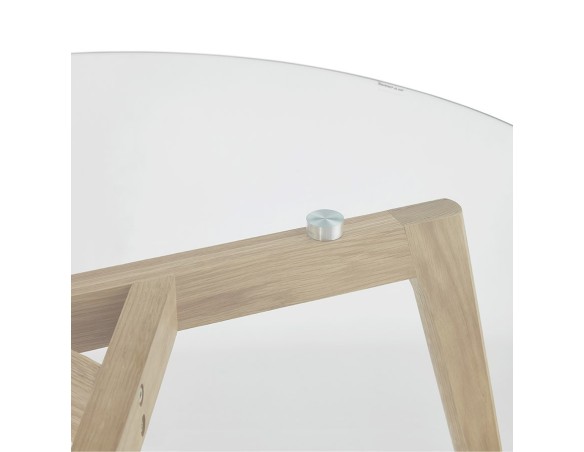 Table basse de salon ronde GLAZY en verre