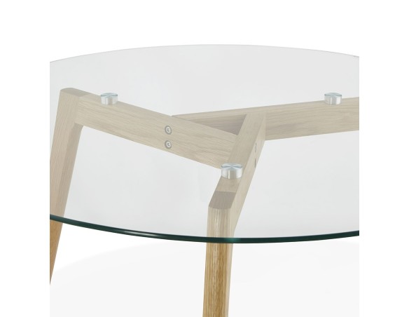 Table basse de salon ronde GLAZY en verre
