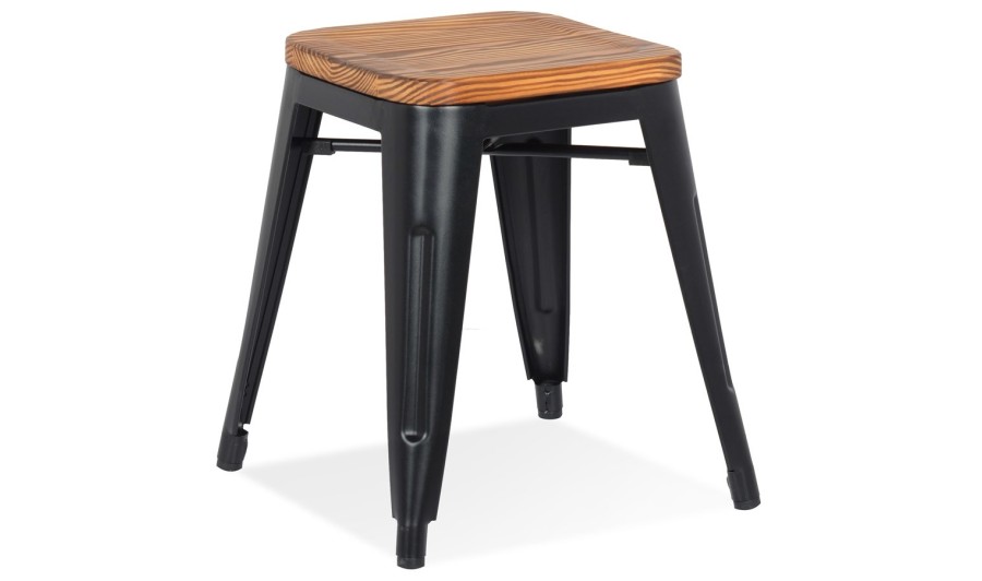 LS00970BL 5404028305348 Tabouret bas PEPINO en métal noir style industriel LS00970BL 5404028305348 Tabouret bas PEPINO en métal noir style industriel