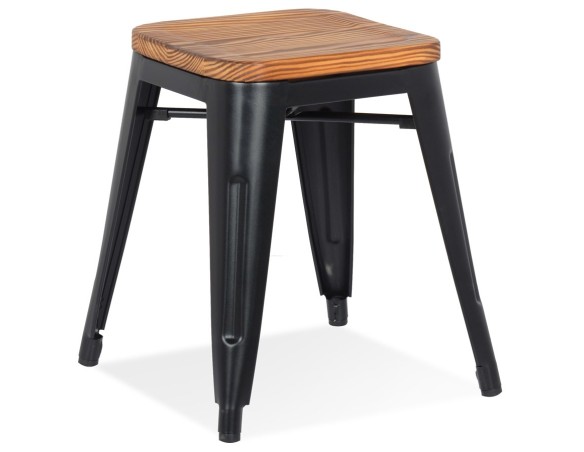 LS00970BL 5404028305348 Tabouret bas PEPINO en métal noir style industriel