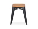 Tabouret bas PEPINO en métal noir style industriel