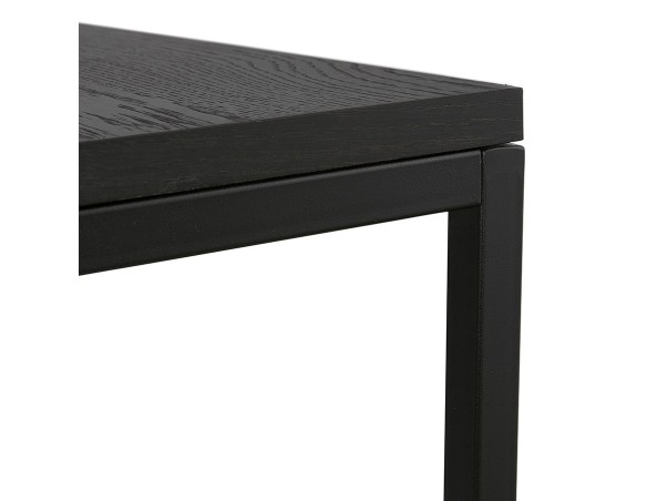Set de 2 tables gigognes emboîtables style industriel MOMA en bois et métal noir