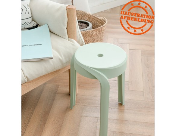 Tabouret bas empilable POMPA en matière plastique vert clair