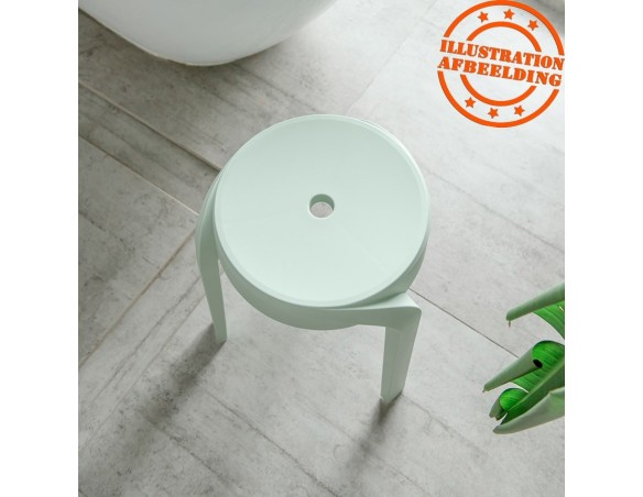 Tabouret bas empilable POMPA en matière plastique vert clair