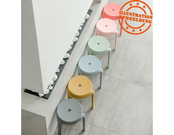 Tabouret bas empilable POMPA en matière plastique vert clair