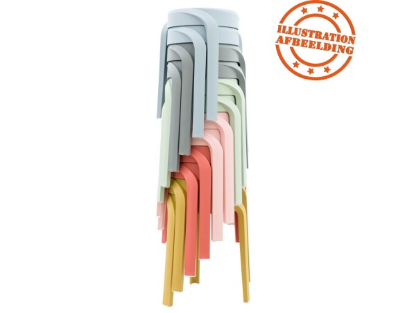 Tabouret bas empilable POMPA en matière plastique vert clair