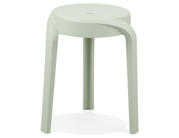 Tabouret bas empilable POMPA en matière plastique vert clair