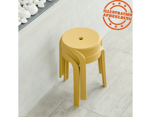 Tabouret bas empilable POMPA en matière plastique moutarde