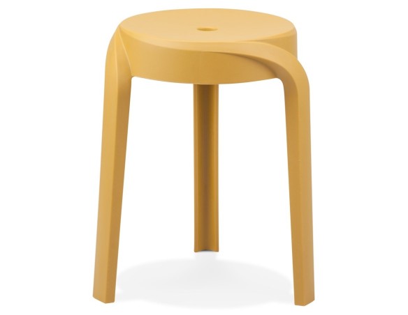 Tabouret bas empilable POMPA en matière plastique moutarde