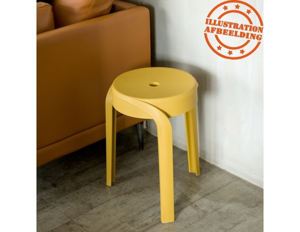 Tabouret bas empilable POMPA en matière plastique moutarde