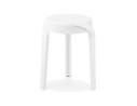 Tabouret bas empilable POMPA en matière plastique blanc