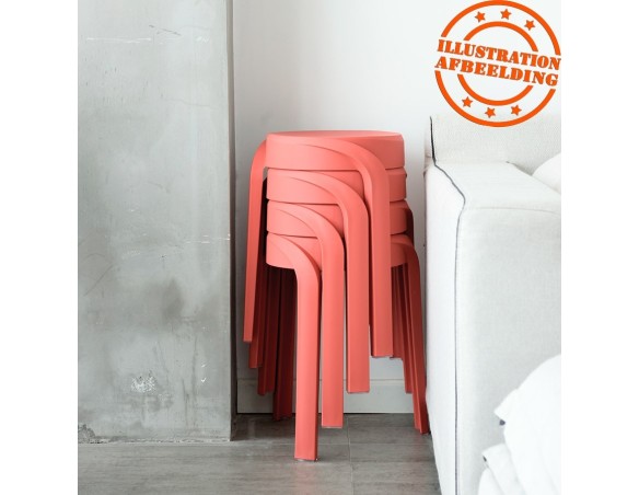 Tabouret bas empilable POMPA en matière plastique blanc