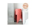 Tabouret bas empilable POMPA en matière plastique blanc