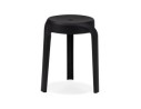 Tabouret bas empilable POMPA en matière plastique noir
