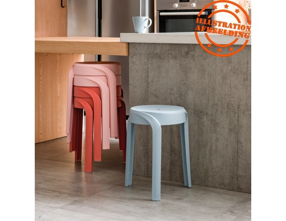 Tabouret bas empilable POMPA en matière plastique noir