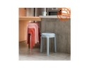 Tabouret bas empilable POMPA en matière plastique noir