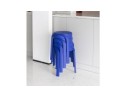 Tabouret bas empilable POMPA en matière plastique bleu foncé