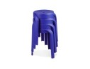 Tabouret bas empilable POMPA en matière plastique bleu foncé