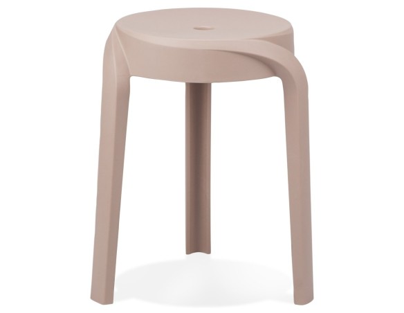 Tabouret bas empilable POMPA en matière plastique beige