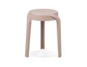 Tabouret bas empilable POMPA en matière plastique beige