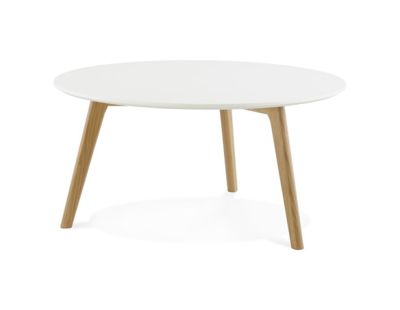 CT00400WH 5420072036793 Table basse de salon ronde KOFY style scandinave